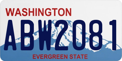 WA license plate ABW2081