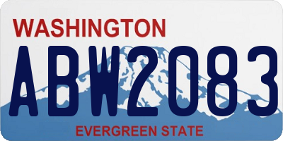 WA license plate ABW2083