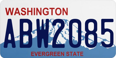 WA license plate ABW2085