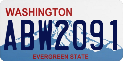 WA license plate ABW2091