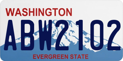 WA license plate ABW2102