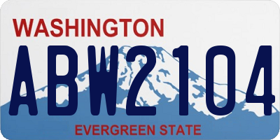 WA license plate ABW2104