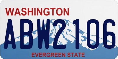 WA license plate ABW2106