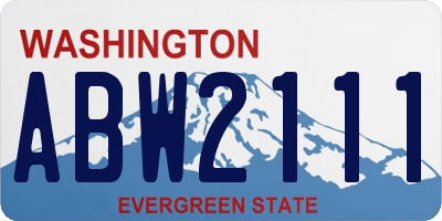 WA license plate ABW2111