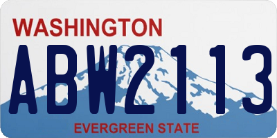 WA license plate ABW2113