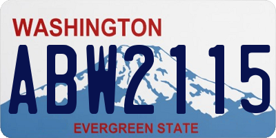 WA license plate ABW2115
