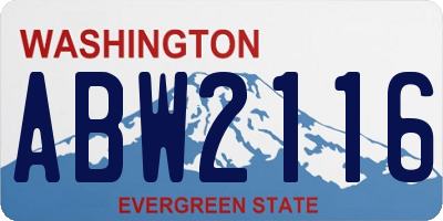 WA license plate ABW2116