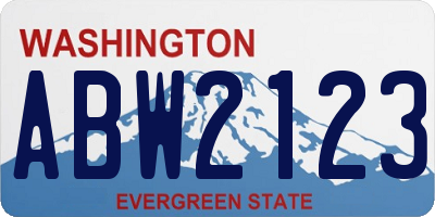 WA license plate ABW2123