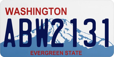 WA license plate ABW2131