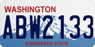 WA license plate ABW2133