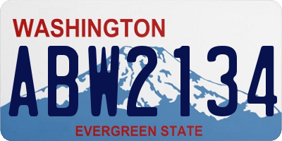 WA license plate ABW2134