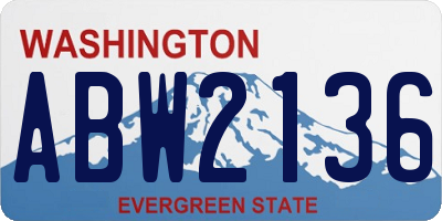 WA license plate ABW2136