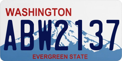 WA license plate ABW2137