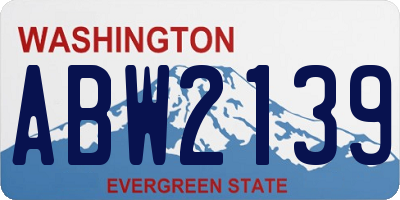 WA license plate ABW2139