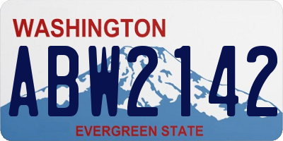 WA license plate ABW2142