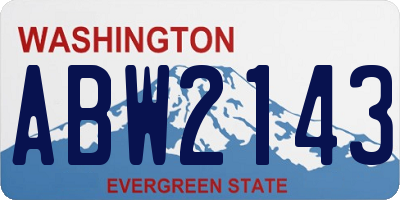WA license plate ABW2143