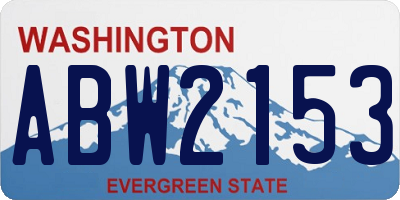 WA license plate ABW2153