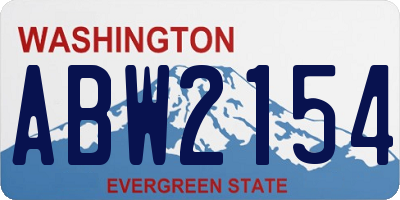 WA license plate ABW2154