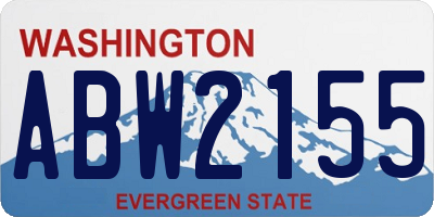 WA license plate ABW2155