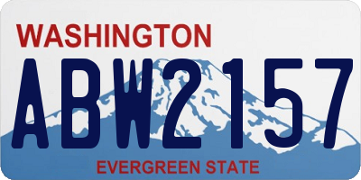 WA license plate ABW2157