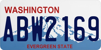 WA license plate ABW2169