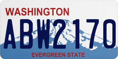 WA license plate ABW2170