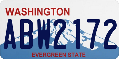 WA license plate ABW2172