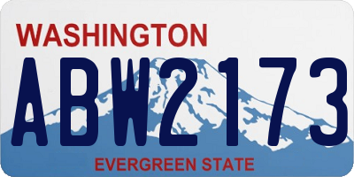WA license plate ABW2173