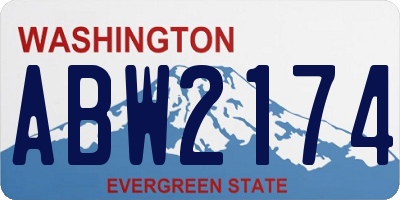 WA license plate ABW2174