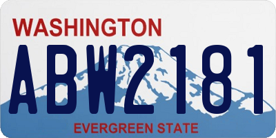 WA license plate ABW2181