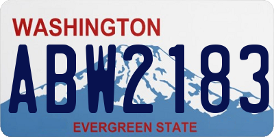 WA license plate ABW2183