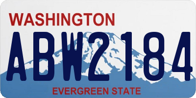 WA license plate ABW2184