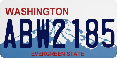 WA license plate ABW2185