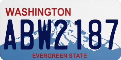 WA license plate ABW2187