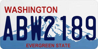 WA license plate ABW2189