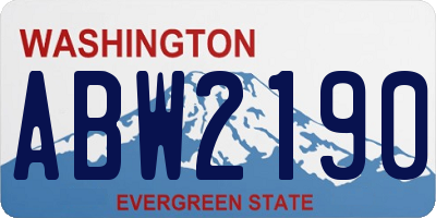 WA license plate ABW2190