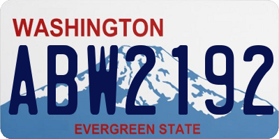 WA license plate ABW2192