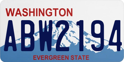 WA license plate ABW2194
