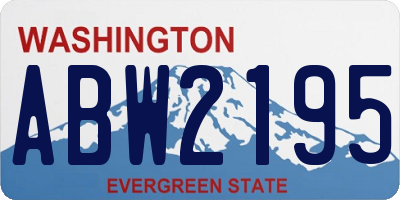 WA license plate ABW2195