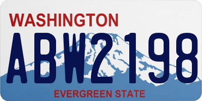 WA license plate ABW2198