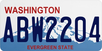 WA license plate ABW2204