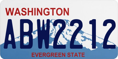 WA license plate ABW2212