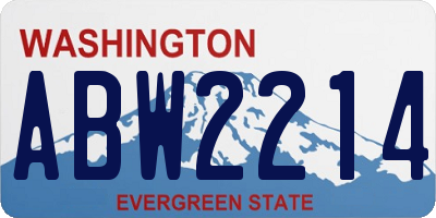 WA license plate ABW2214