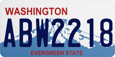 WA license plate ABW2218