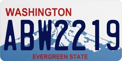 WA license plate ABW2219