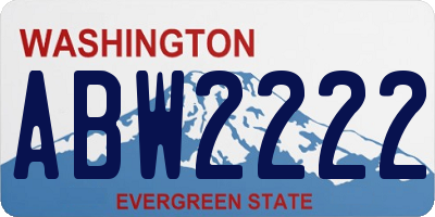 WA license plate ABW2222