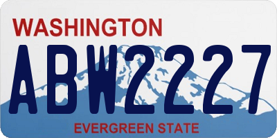 WA license plate ABW2227