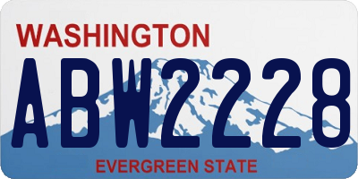 WA license plate ABW2228