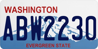 WA license plate ABW2230
