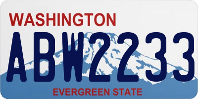 WA license plate ABW2233